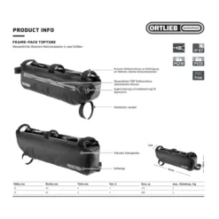 Frame-Pack Toptube 3 l Bikepacking-Rahmentasche schwarz