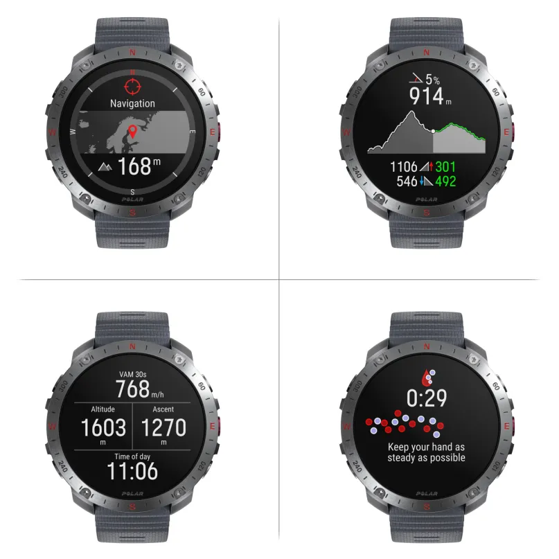Grit X2 Pro Outdoor Multisport Smartwatch grau