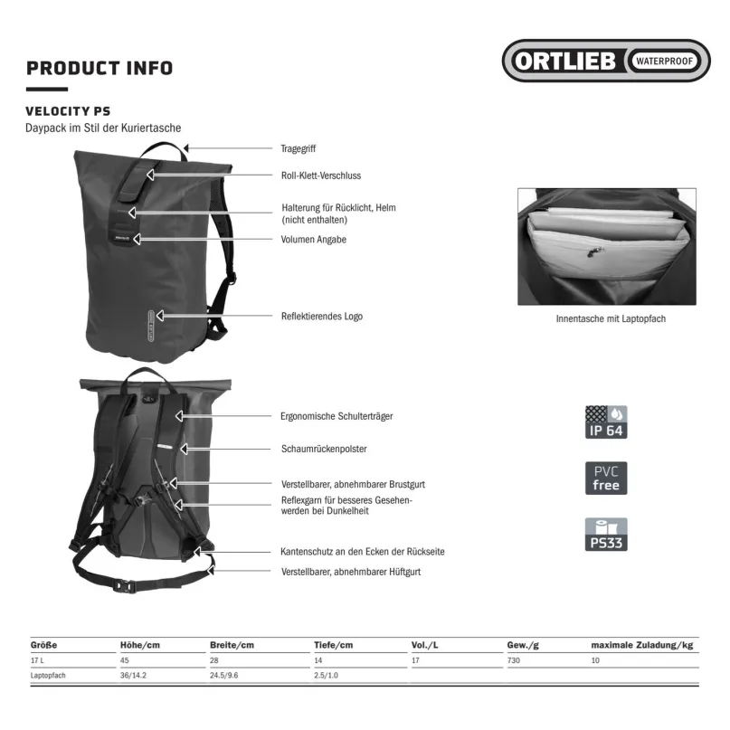 Velocity PS 17 L Fahrradrucksack grün